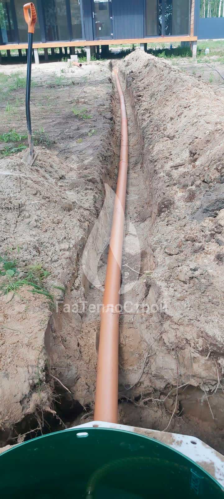 Фото проведенного трубопровода